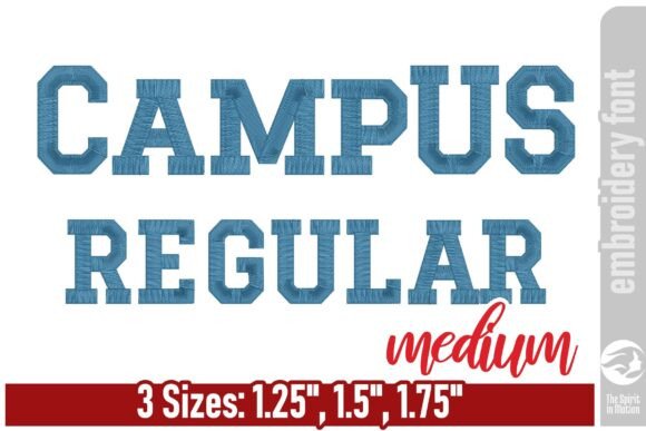 Campus Regular Embroidery Font - Medium: Sporty Style for Stitching