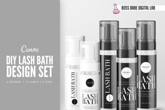 Custom Lash Shampoo Bottle Label: Editable Canva Templates
