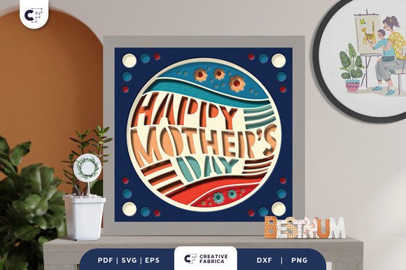 Groovy Mother's Day 3D Shadow Box SVG: A Layered Celebration