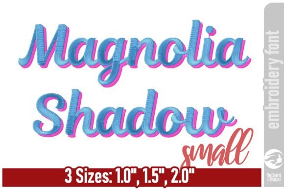 Magnolia Shadow Embroidery Font: Small, Stylish Stitching