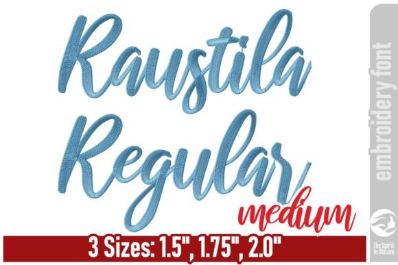 Raustila Embroidery Font - Medium: Elegant Cursive Stitching