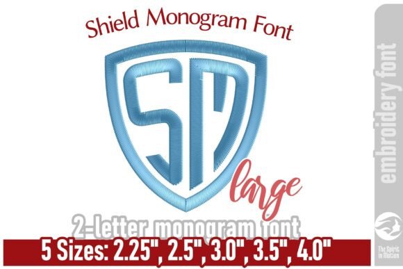 Shield Monogram Embroidery Font: Crafting Bold Two-Letter Designs