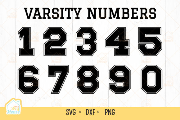 Sports Jersey Numbers College Font SVG for Bold Projects