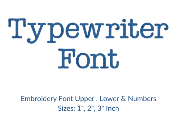 Typewriter Font Embroidery Design: Authentic Vintage Charm